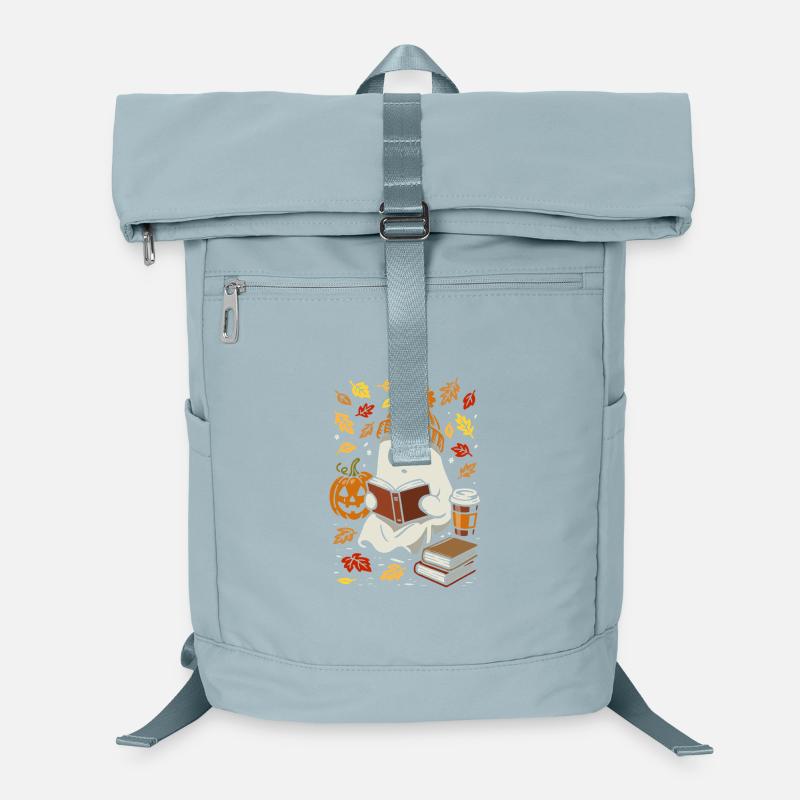 Ghost with book and coffee - Halloween costume Laptop Backpack