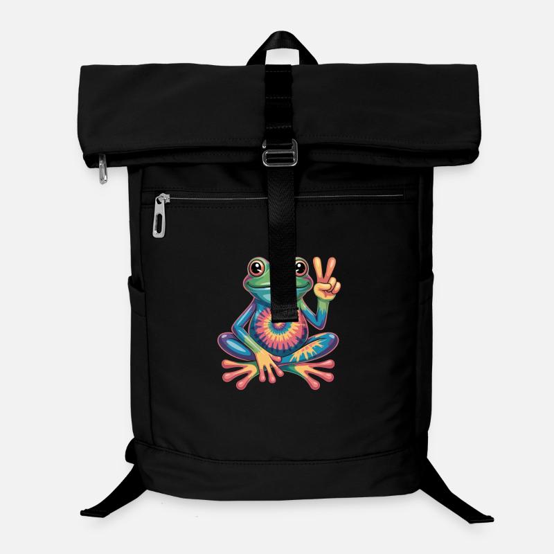 Grenouille Tie-Dye Hippie Peace Sign Sac à dos ordinateur