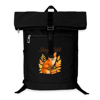  Stay Wild – Herbstlicher Fuchs - Laptop-Rucksack  - Schwarz - Vorne