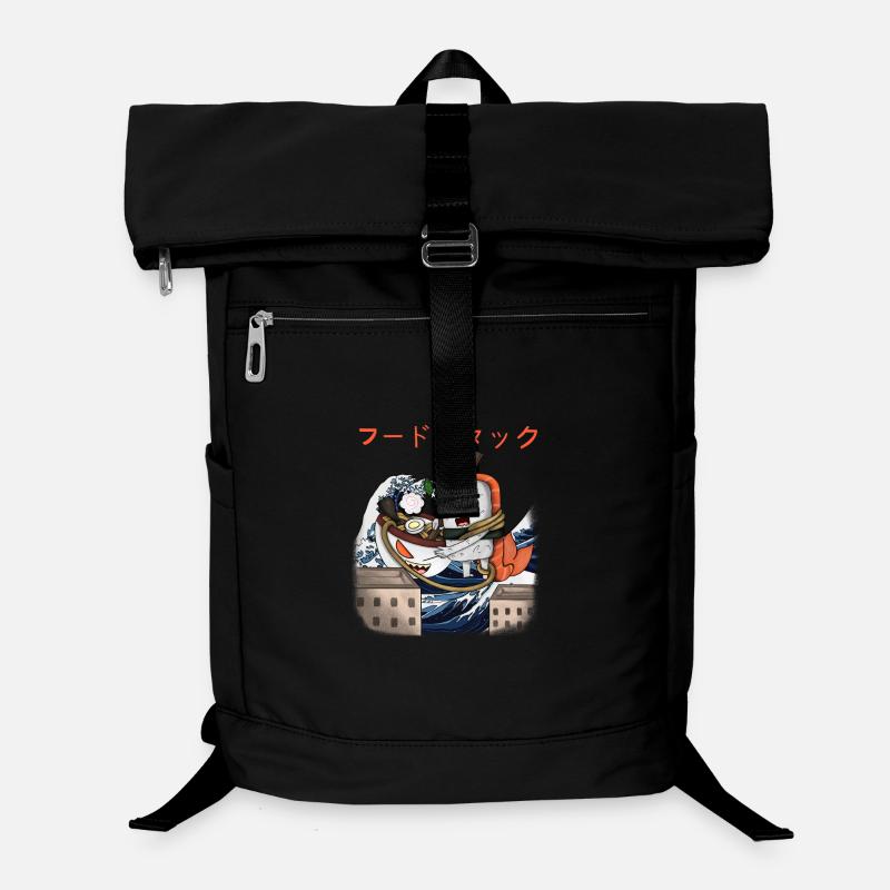 Sushi vs Ramen – Japanese Art T-Shirt Great Wave Laptop Backpack