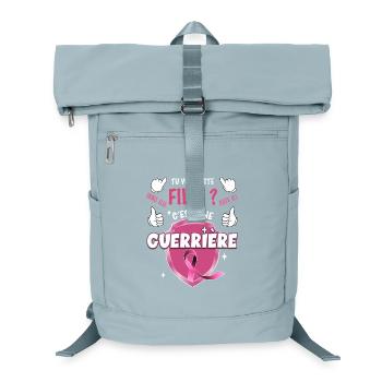 Guerrière Octobre Rose Ruban Cancer Sein - Sac à dos ordinateur - bleu glacier - Devant