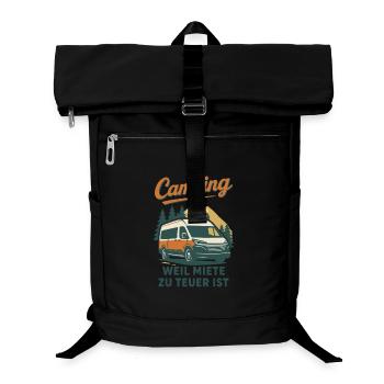 Camping Weil Miete Zu Teuer Ist Abenteuer campen - Laptop-Rucksack  - Schwarz - Vorne