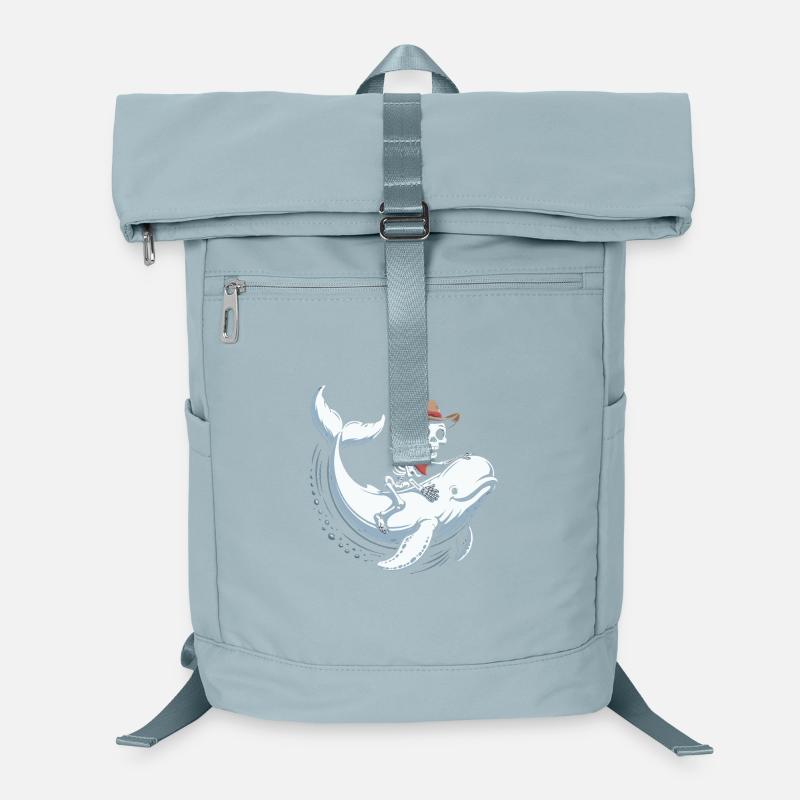 Skull Cowboy on Beluga Whale Laptop Backpack
