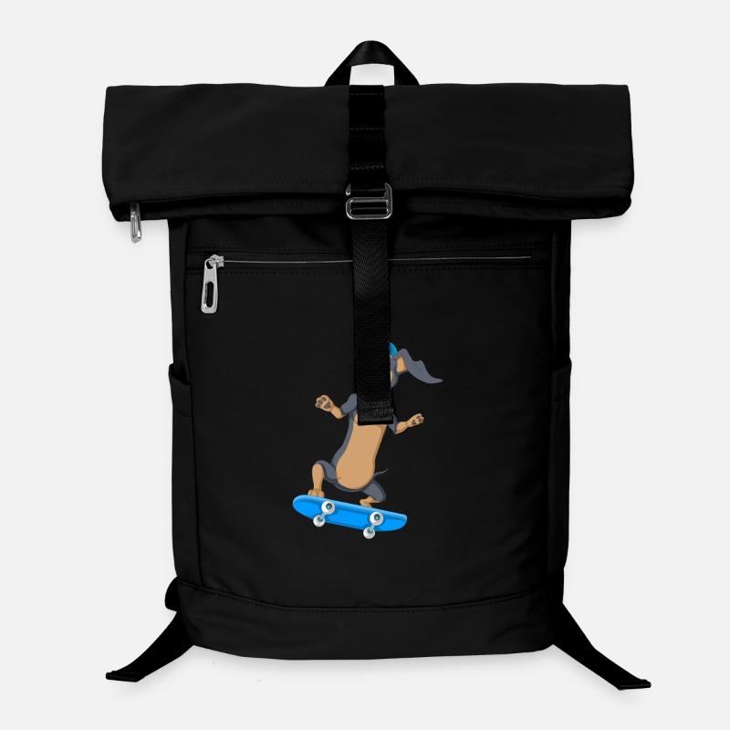 Dachshund Skateboarding Tee Laptop Backpack