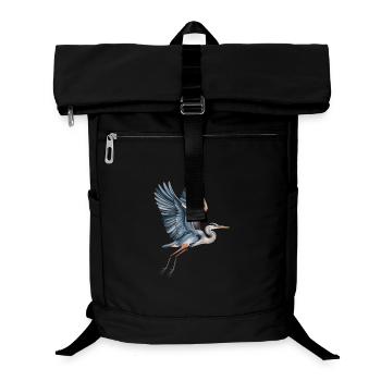 Eleganter Fischreiher mit ausgebreiteten Flügeln - Laptop-Rucksack  - Schwarz - Vorne