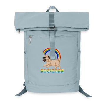 Mops Einhorn Pugicorn Lustiges T-Shirt - Laptop-Rucksack  - Eisblau - Vorne