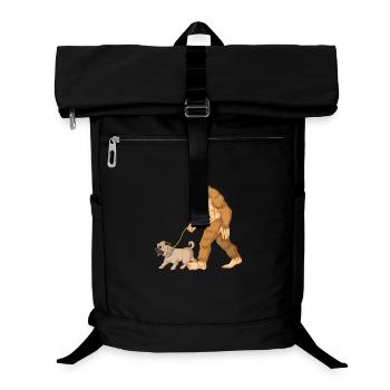 Bigfoot Laufender Mops - Laptop-Rucksack  - Schwarz - Vorne