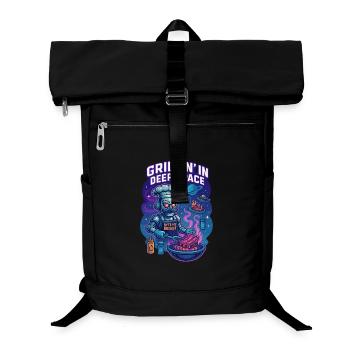 Grillen Im Tiefen Weltraum Mit Byte My Brisket - Laptop-Rucksack  - Schwarz - Vorne