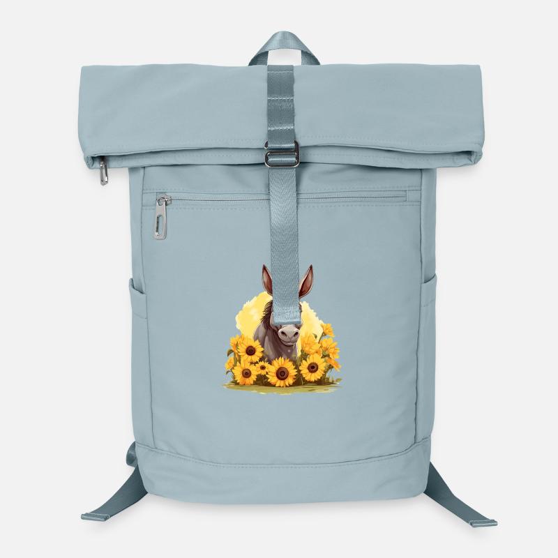 Playful donkey with sunflowers Laptop Backpack