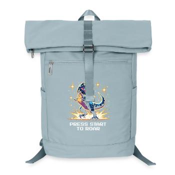 Press start to roar | Dinosaur, Retro - Laptop Backpack - ice blue - Front