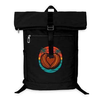 Kaffee Liebe Herz Retro Sonnenuntergang Design - Laptop-Rucksack  - Schwarz - Vorne