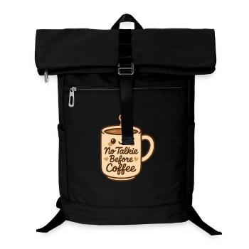 Kein Talkie Vor dem Kaffee Niedliches Gemütliches Design - Laptop-Rucksack  - Schwarz - Vorne