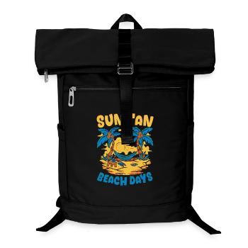 Summer graphic flower sun beach vacation - Laptop Backpack - black - Front