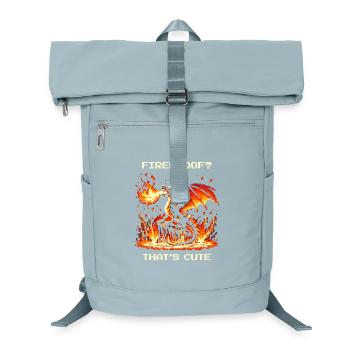 Feuerfest? Niedlich. | Fantasy Drache Pixel Art - Laptop-Rucksack  - Eisblau - Vorne