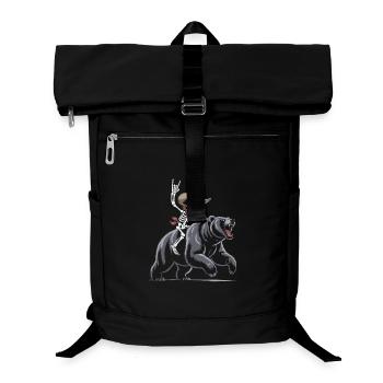 Skelett Rodeo auf Bär - Laptop-Rucksack  - Schwarz - Vorne