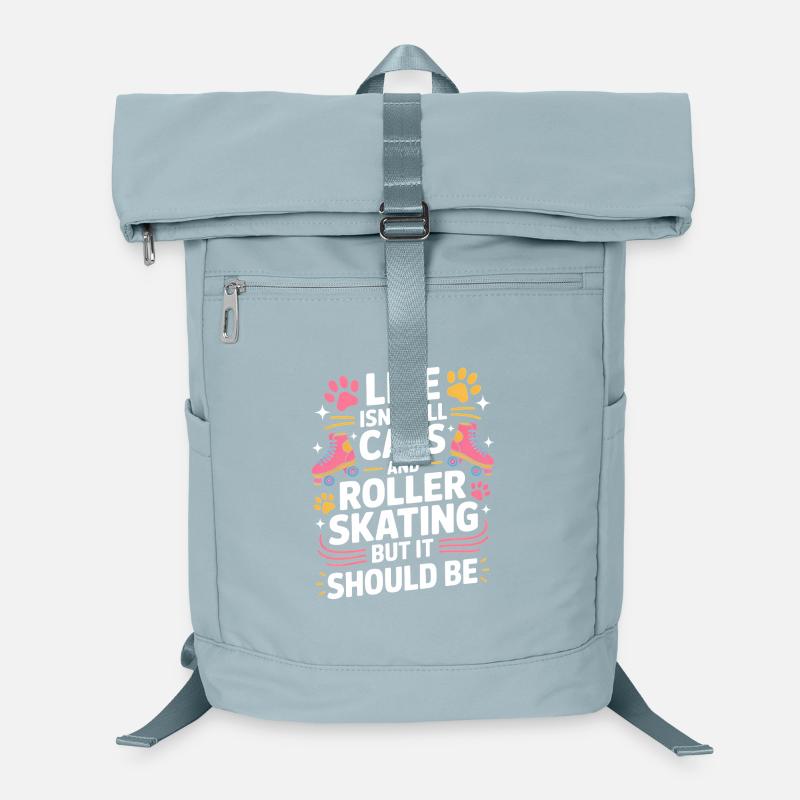 Roller Skating Spruch Katzen Witz Skating Geschenk Laptop-Rucksack 