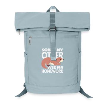 Sea Otter Cartoon Homework - Laptop Backpack - ice blue - Front