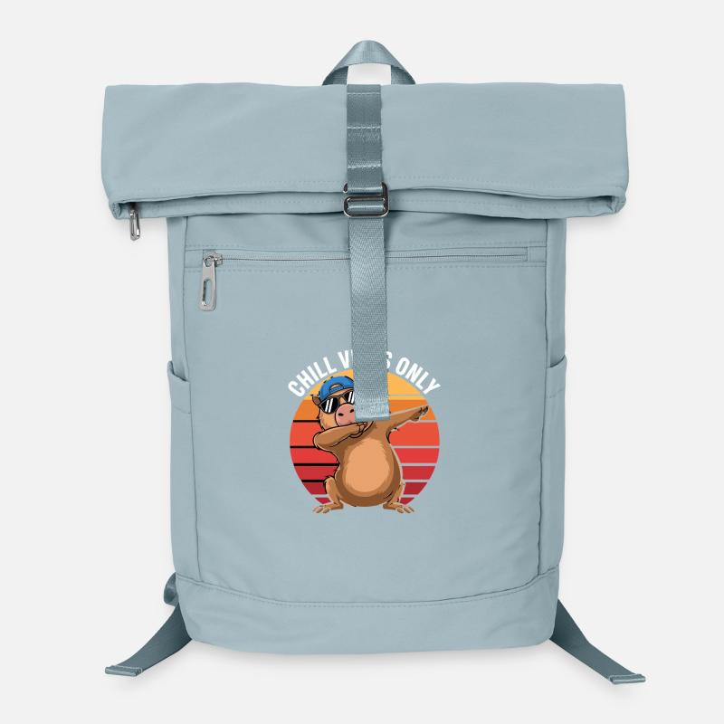  Chill Vibes Only Capybara Dabbing Retro Laptop-Rucksack 