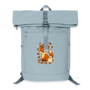 Herbstlicher Fuchs mit Blättern - Laptop-Rucksack  - Eisblau - Vorne