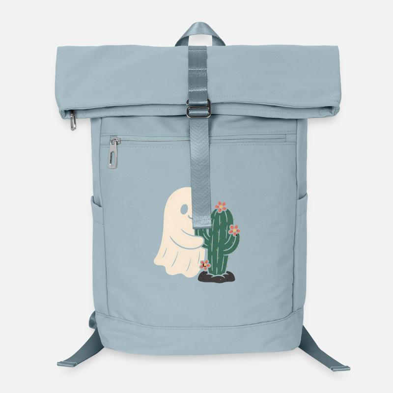 Fantôme étreignant les fleurs de cactus Sac à dos ordinateur