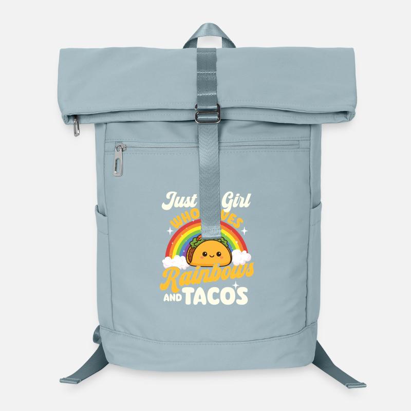 Nur ein Mädchen, das Regenbögen und Tacos liebt Laptop-Rucksack 