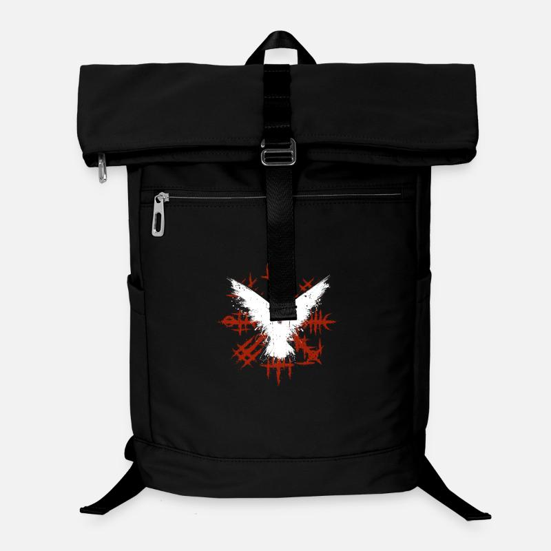 Viking Vegvisir with Odin's ravens - Laptop Backpack - black