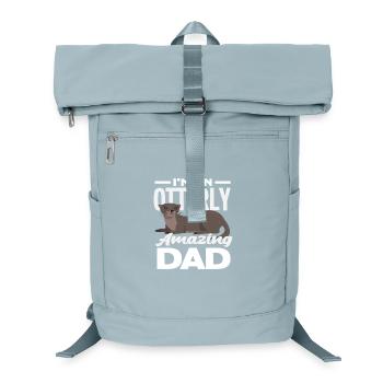 Sea Otter Cartoon Dad - Laptop Backpack - ice blue - Front