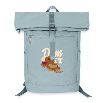 Sea Otter Cartoon Dam It - Laptop Backpack - ice blue - Front