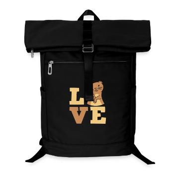 Sea Otter Cartoon Love - Laptop Backpack - black - Front