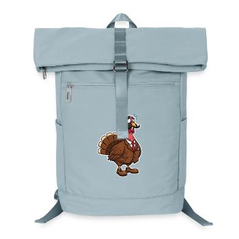 Eleganter Anzug-Truthahn Cartoon - Laptop-Rucksack  - Eisblau - Vorne
