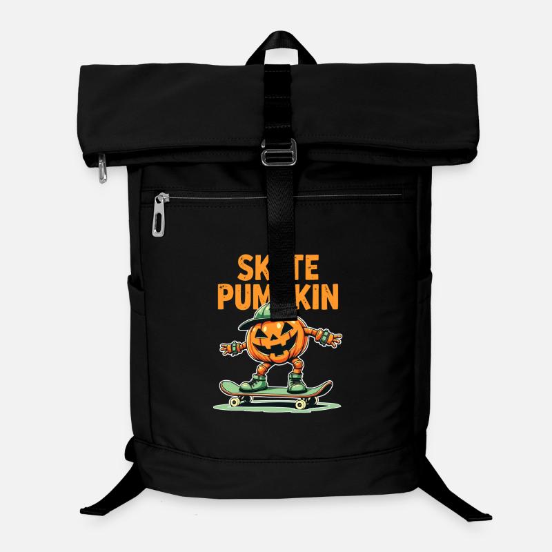 Skateboard pumpkin for Halloween fans Laptop Backpack