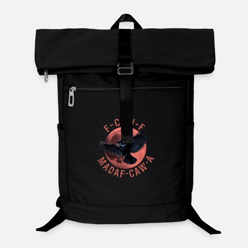 Rabenflug vor rotem Mond Laptop-Rucksack 