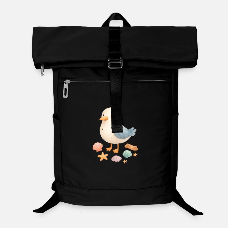 Möwe Strand Muscheln Maritim Küste Laptop-Rucksack 
