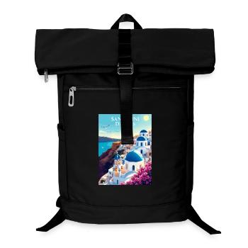 Santorini Träume - Laptop-Rucksack  - Schwarz - Vorne
