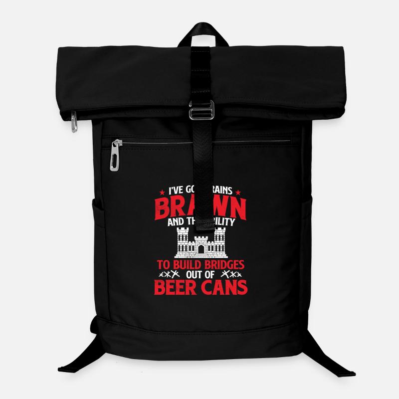 Brains Brawn baut Brücken aus Bierdosen Laptop-Rucksack 