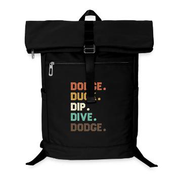 Retro Wortfolge Dodgeball Duck Dip Dive - Laptop-Rucksack  - Schwarz - Vorne