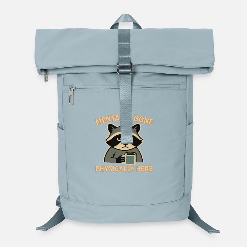 Mentally Gone Physically Here Raccoon Humor Laptop Backpack