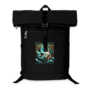 Birthstone March Aquamarine - Laptop Backpack - black - Front