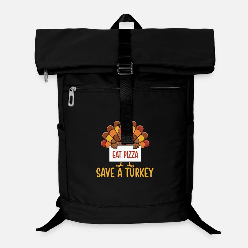 Rette Einen Truthahn Eat Pizza Lustiger Herbst Laptop-Rucksack 