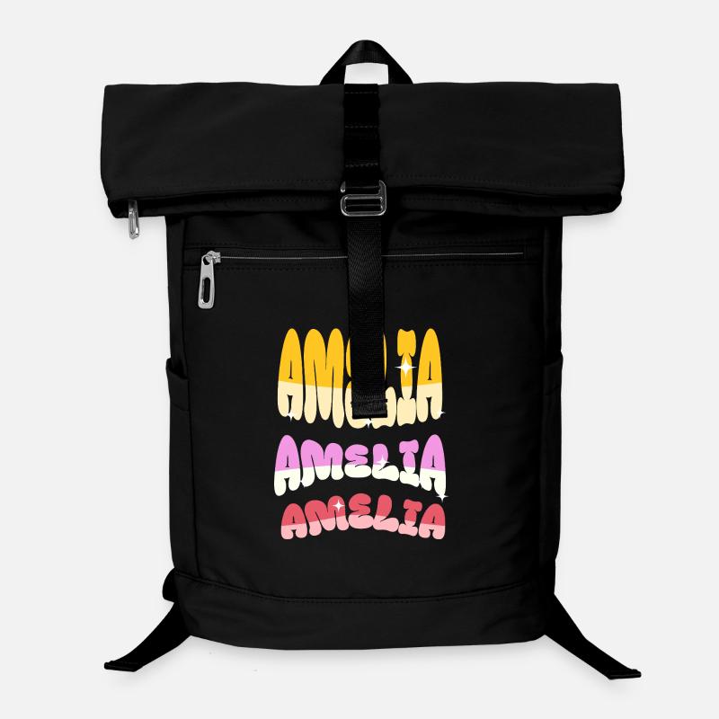 Amelia Name - Laptop-Rucksack  - Schwarz