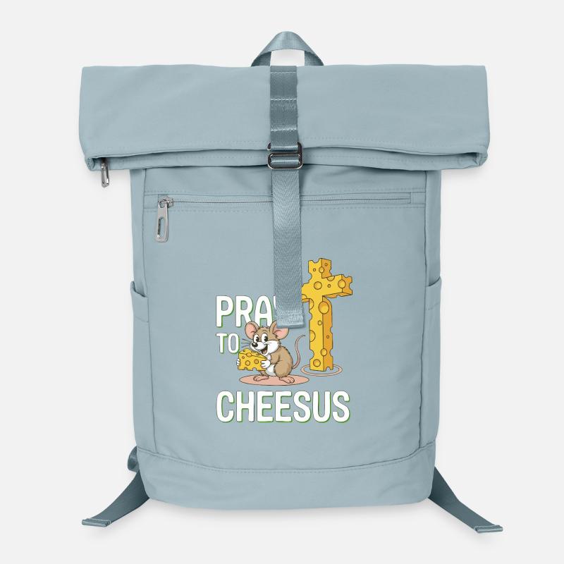 Priez le cheesus – Croix de souris et de fromage Sac à dos ordinateur