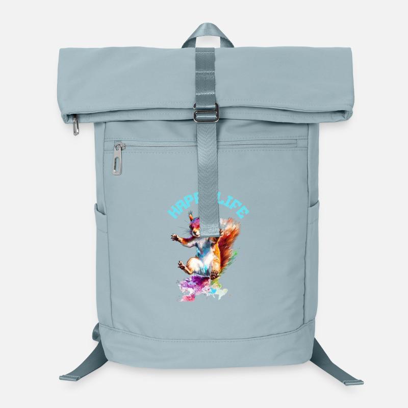 Happy Life Squirrel Design Laptop Backpack