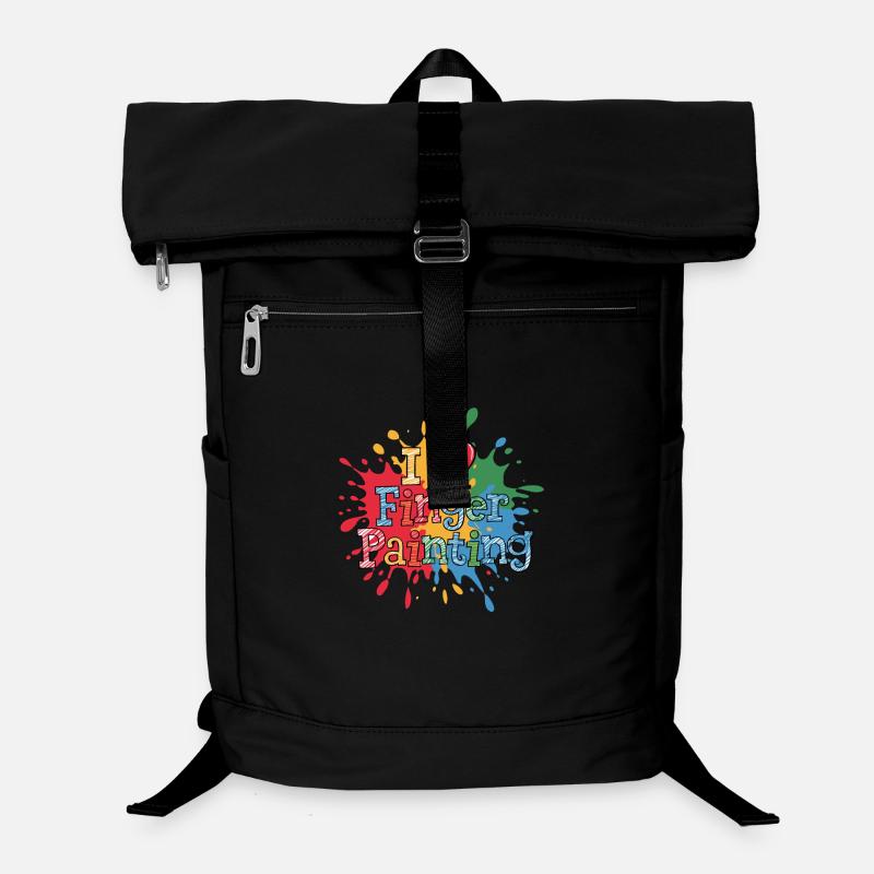 J’aime la peinture au doigt Éclaboussures de créativité colorée Sac à dos ordinateur