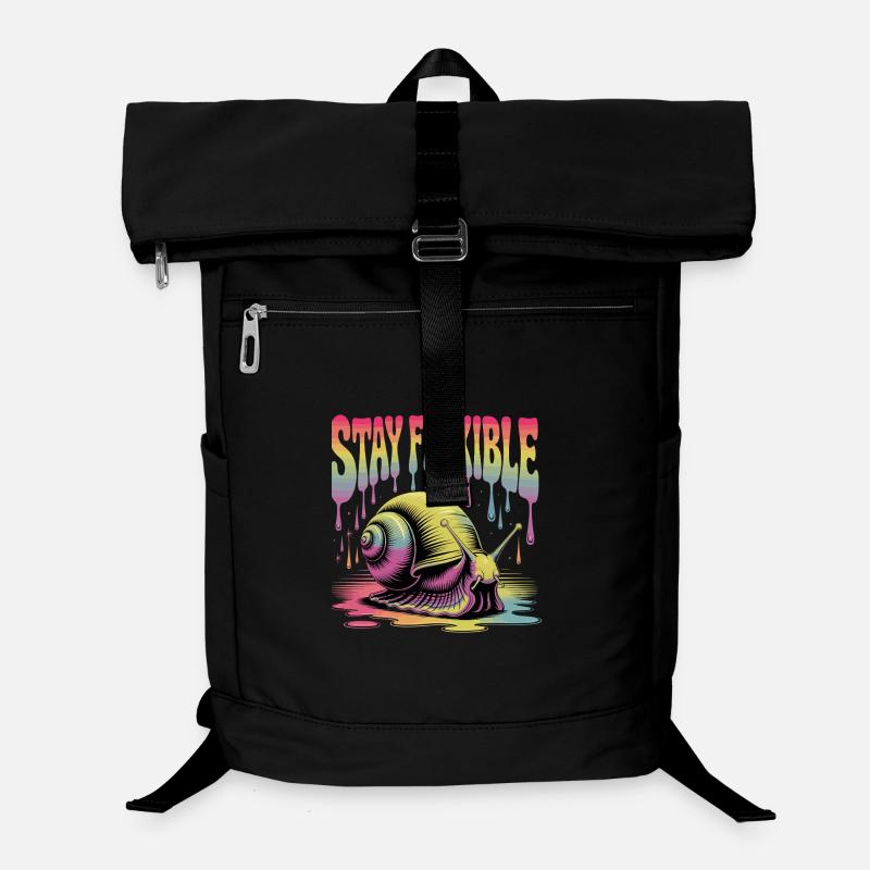 Stay Flexible Colorful Snail Illustration Laptop Backpack