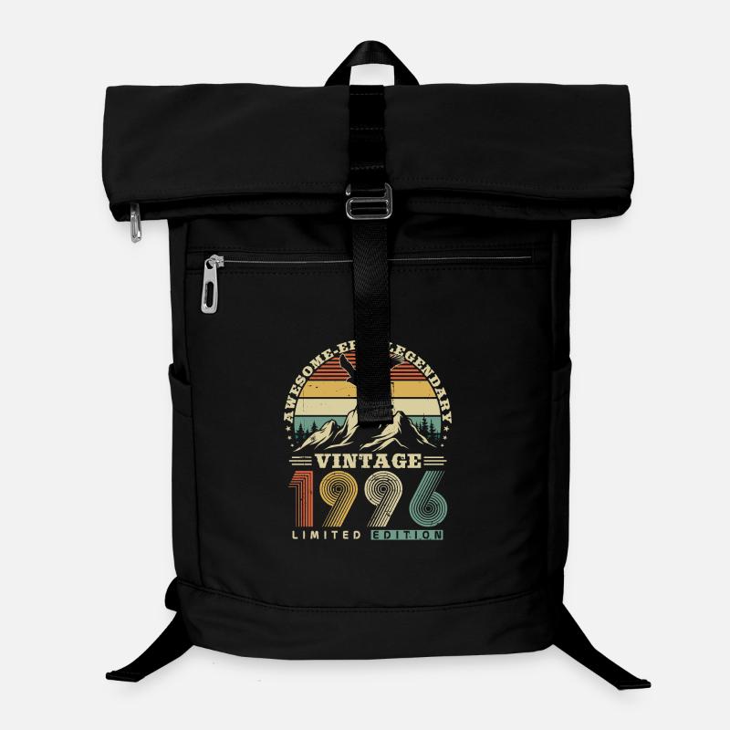1996 Vintage Vintage Anniversaire Cadeau Rétro - Sac à dos ordinateur - noir