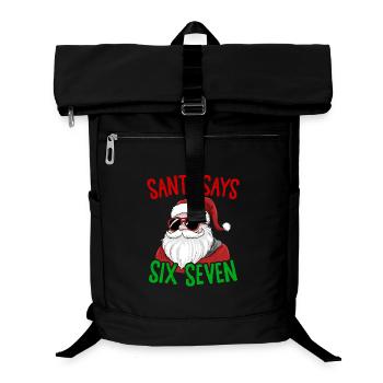  Funny Santa Says Six Seven Christmas Humor Xmas - Laptop Backpack - black - Front