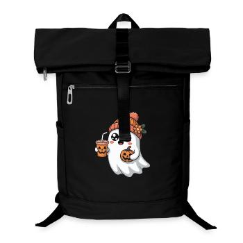 Halloween Pumpkin Spice Latte Kawaii Ghost avec - Sac à dos ordinateur - noir - Devant