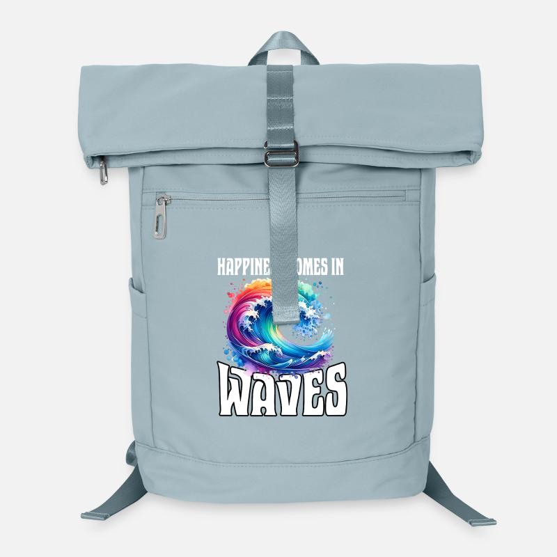 Le bonheur vient par vagues Sac à dos ordinateur