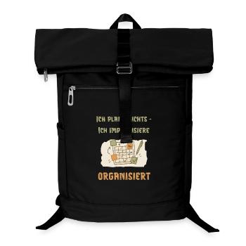 Ich plane nichts – ich improvisiere organisiert - Laptop-Rucksack  - Schwarz - Vorne