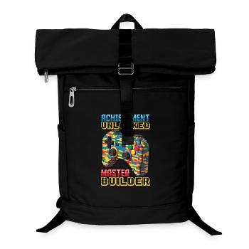 Building Blocks Gamer Gaming Brick Builder - Laptop-Rucksack  - Schwarz - Vorne